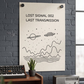 Poster Transmission d'espace perdu rétro-futuriste