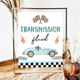 Poster Transmission Fluid Race Car Deux Anniversaire Rapi