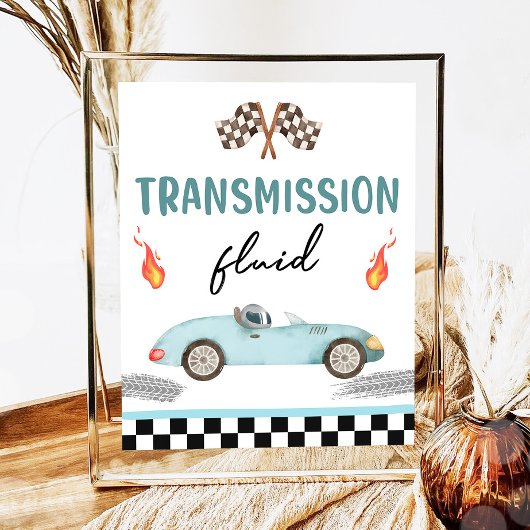 Poster Transmission Fluid Race Car Deux Anniversaire Rapi
