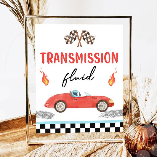 Poster Transmission Fluid Race Car Deux Anniversaire Rapi