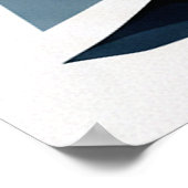 Poster Transparent Geometric Portrait in Amber and Slate (Coin)