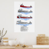 Poster Transport de marchandises des Grands Lacs Sloan Mi (Cuisine)