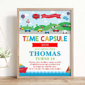 Poster Transportation 1st Birthday Activity Time Capsule