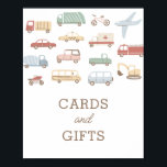 Poster Transportation Birthday Party Cards and Gifts Sign<br><div class="desc">Show birthday party guests where to leave their cards and gifts with this sign,  featuring cars,  trucks,  construction vehicles,  and more!</div>