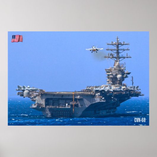 POSTER TRANSPORTEUR D'AÉRONEF AMÉRICAIN - CVN-68 (Devant)