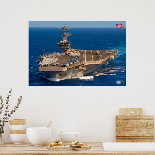 POSTER TRANSPORTEUR D'AÉRONEF AMÉRICAIN - CVN-71 (Cuisine)