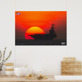 POSTER TRANSPORTEUR D'AÉRONEF AMÉRICAIN - CVN-77 (Cuisine)