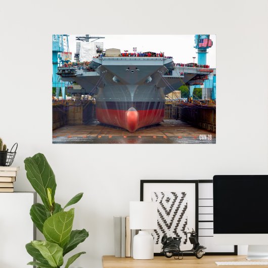 POSTER TRANSPORTEUR D'AÉRONEF AMÉRICAIN - CVN-78 (Bureau à domicile)