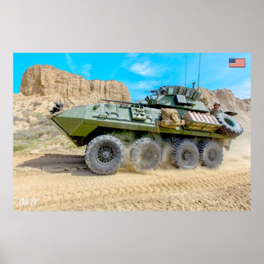 POSTER TRANSPORTEUR DE PERSONNEL ARMÉ - LAV-25 (Devant)