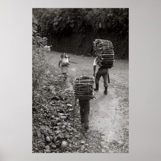 Poster Transporteurs de bois, Guatemala (Devant)