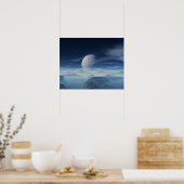 Poster Tranus Alien Planet avec art numérique satellite (Cuisine)
