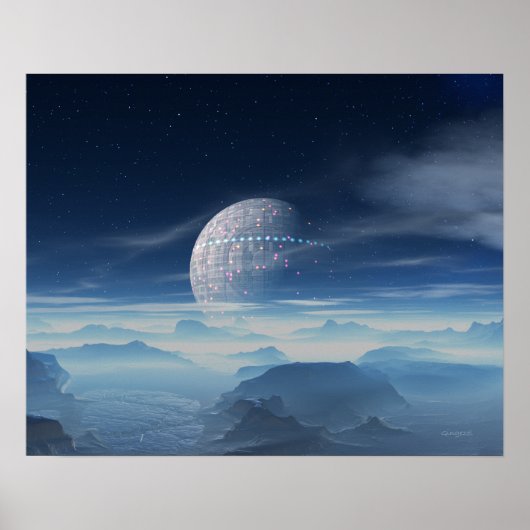 Poster Tranus Alien Planet avec art numérique satellite (Devant)