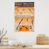 Poster Trapeze, acrobates Et Trampoline Volante (Cuisine)