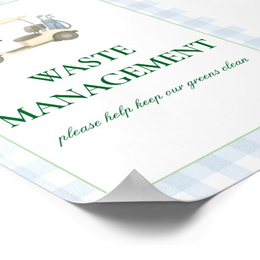 Poster Trash Can Sign Golf Thème (Coin)