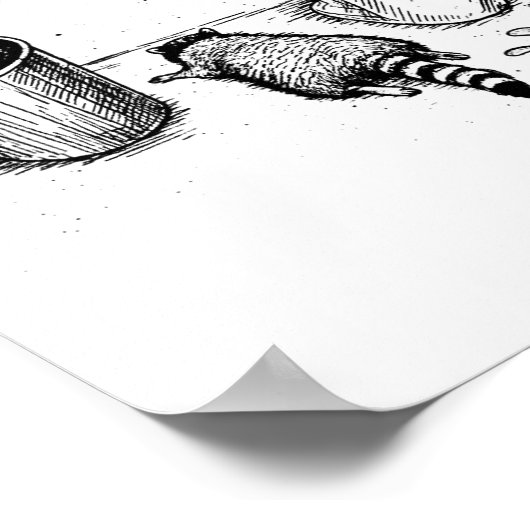 Poster Trashed Panda Funny Drunk Racoon  (Coin)