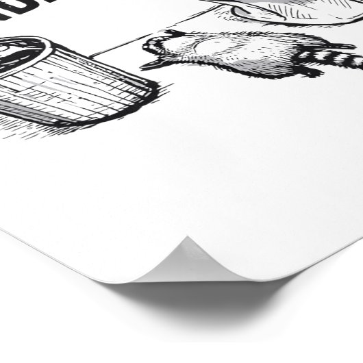 Poster Trashed Panda Funny Drunk Racoon  (Coin)