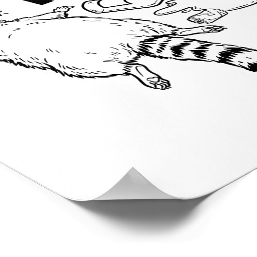 Poster Trashed Panda Funny Drunk Racoon  (Coin)