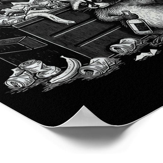 Poster Trashed Panda Funny Drunk Racoon Cool Animals Grap (Coin)