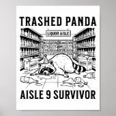 Poster Trashed Panda Liquore Funny Hangover Crazy Drunk R (Devant)