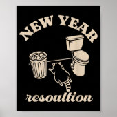 Poster Trashed Panda New Year Resolution Funny Drunk Racc (Devant)