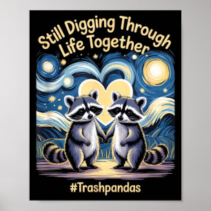 Poster Trashpandas Couples assortis Saint-Valentin Annive