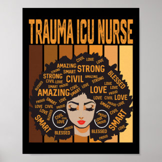 Poster Trauma Icu Nurse Powerful Black History Month Blac