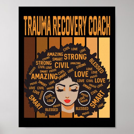 Poster Trauma Recovery Coach Powerful Black History Month (Devant)