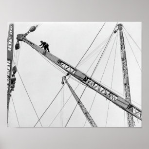 Poster Travail de construction volant haut