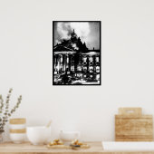 Poster Travail de pompiers sur l'image en feu Reichstag_W (Cuisine)