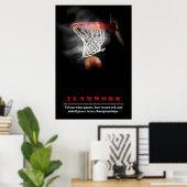 Poster Travail d'équipe Basketball Motivation Inspiration (Bureau à domicile)