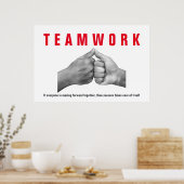 Poster Travail D'Équipe Citation Inspirationnelle Mains M (Cuisine)