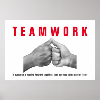 Poster Travail D'Équipe Citation Inspirationnelle Mains M