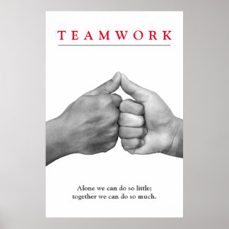 Poster Travail D'Équipe Motivation Mains Inspirantes