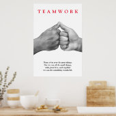 Poster Travail D'Équipe Motivation Mains Inspirantes (Cuisine)