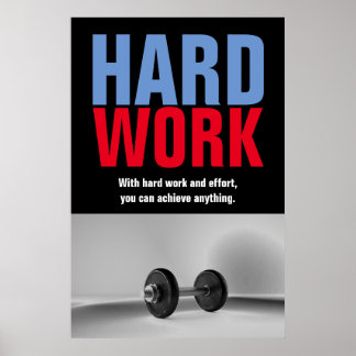Poster Travail dur Bodybuilding Fitness Motivation