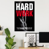 Poster Travail dur Bodybuilding Fitness Motivation (Bureau à domicile)