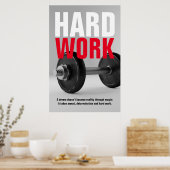Poster Travail dur Bodybuilding Fitness Motivation (Cuisine)