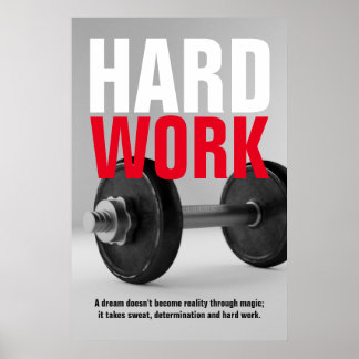 Poster Travail dur Bodybuilding Fitness Motivation