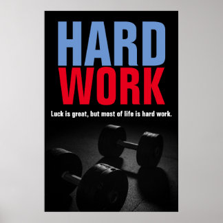 Poster Travail dur Bodybuilding Fitness Motivation