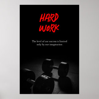 Poster Travail dur Bodybuilding Formation Fitness