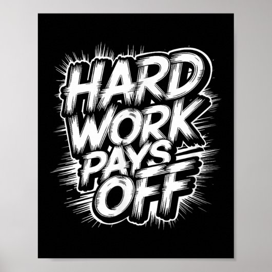 Poster Travail dur - Citation Motivationnelle (Devant)