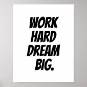 Poster Travail Dur Dream Big - Devis Motivationnel Imprim (Devant)