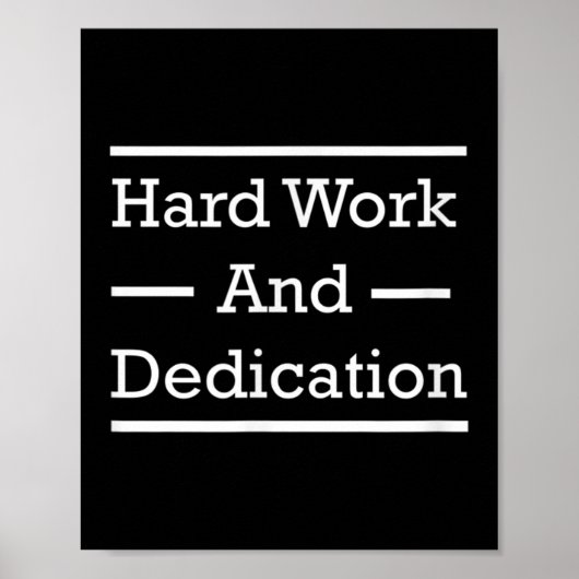 Poster Travail Dur Et Dédication Motivation (Devant)