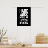Poster Travail dur et discipline - Gym, Hustle, Succès (Cuisine)
