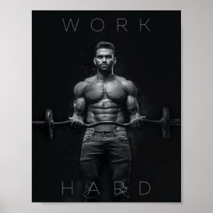 Poster Travail dur Gym Motivationnel