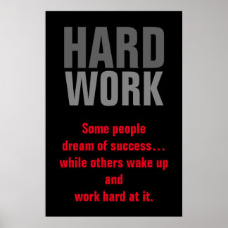 Poster Travail dur motivationnel - Réussite Détermination