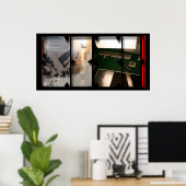 Poster Travail ouvert sur l'affiche de photomontage Open (Bureau à domicile)