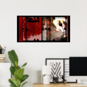 Poster Travail ouvert sur l'affiche de photomontage Open  (Bureau à domicile)