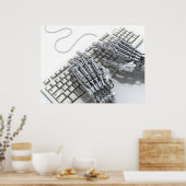 Poster Travail robotique sur l'ordinateur (Cuisine)