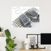 Poster Travail robotique sur l'ordinateur (Bureau à domicile)